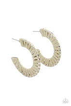 Load image into Gallery viewer, Silver and Green Hoop Earrings
