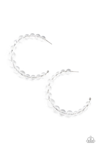 White Hoop Earrings