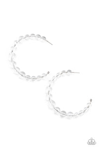White Hoop Earrings