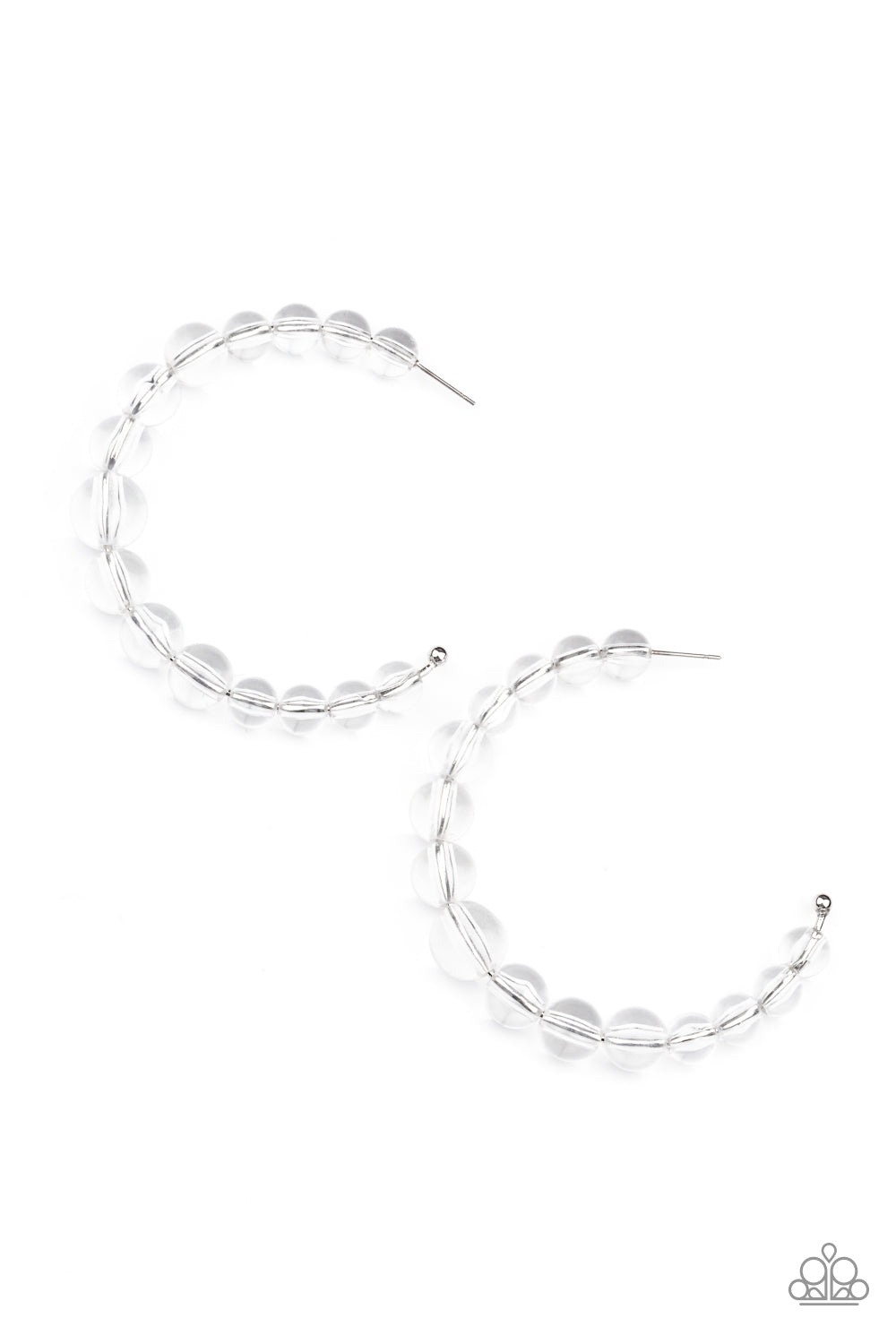 White Hoop Earrings