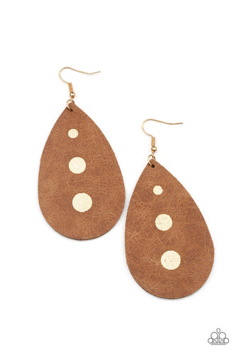 Natural Leather Teardrop Earring