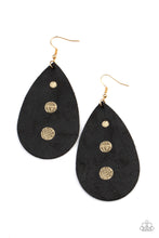 Load image into Gallery viewer, Black Teardrop leather earrings
