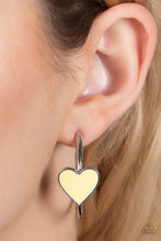 Load image into Gallery viewer, Yellow Heart Hoop Earrings
